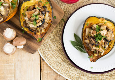 Mushroom, Apple, and Walnut Stuffed Squash